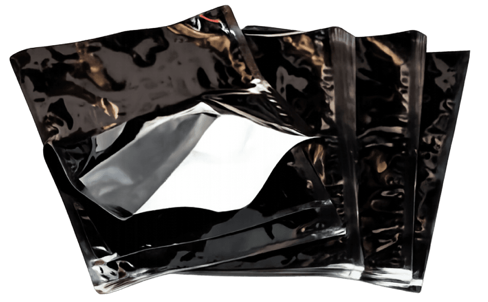 Bolsas selladas negras rectangulares — 1 kg