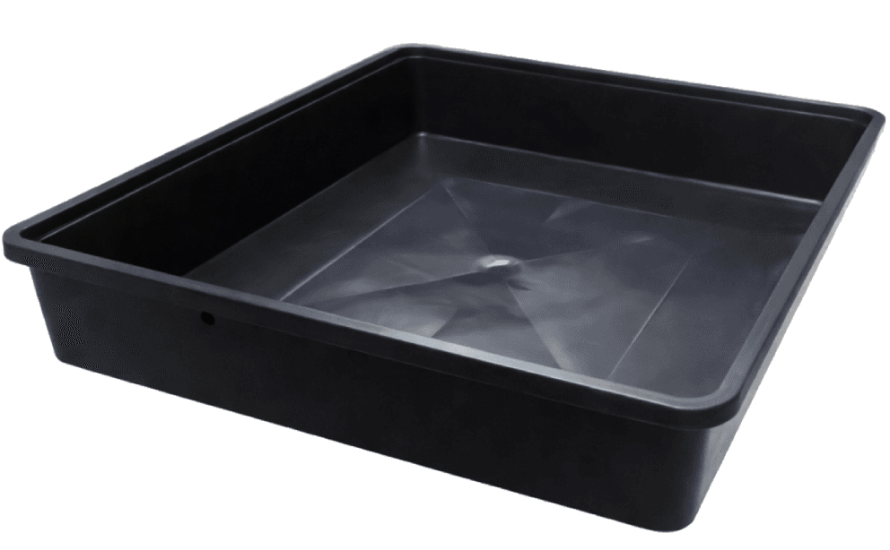 Bandeja cuadrada negra 1x1 — 100 x 100 x 12 cm