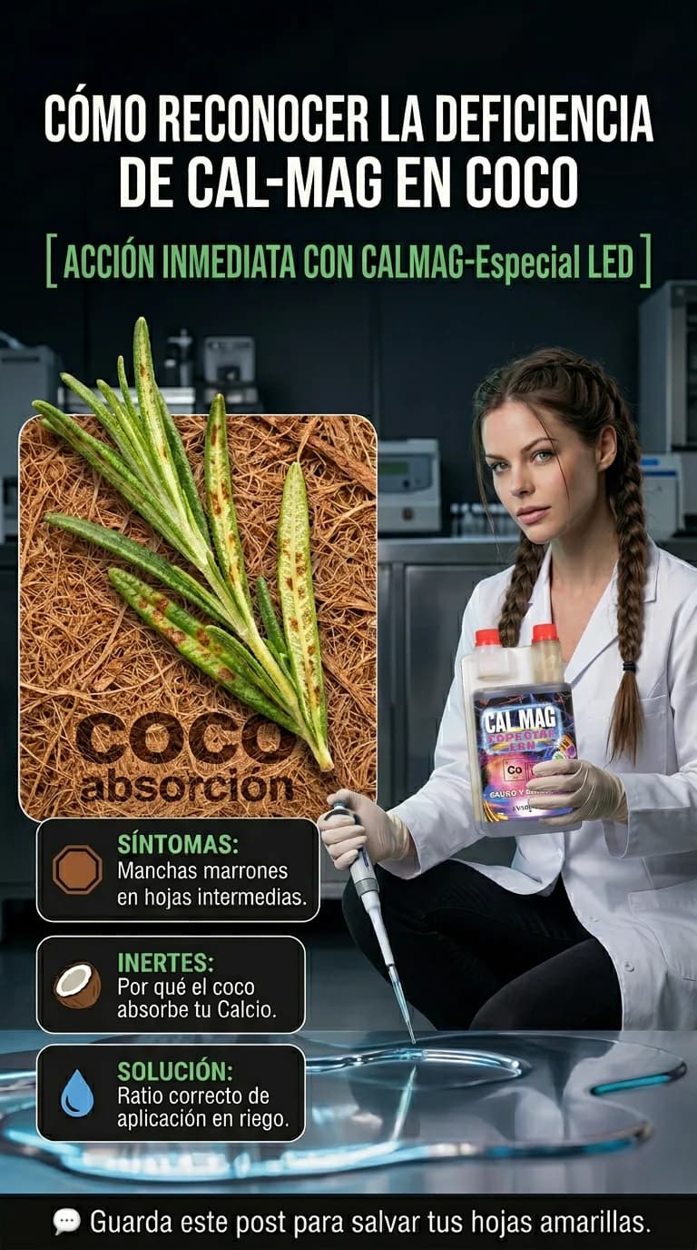 Cómo identificar y corregir deficiencias de Calcio y Magnesio en sustratos de coco
