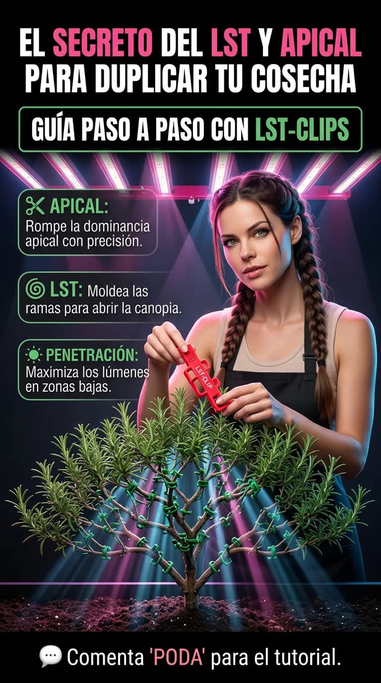 Guía de poda apical y LST para maximizar la penetración lumínica en indoor con LED de última generación