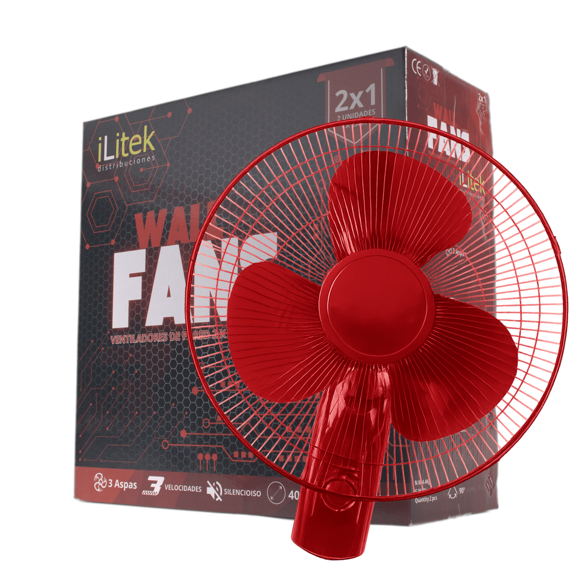 Ventilador de plástico MJ3 40 cm — pack 2